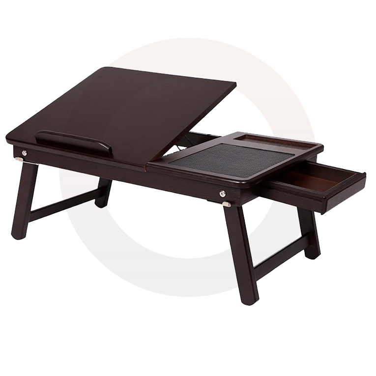 Laptop Table, Bed Tray, Laptop Desk, <br>Wooden Laptop Stand with Phone Holder
