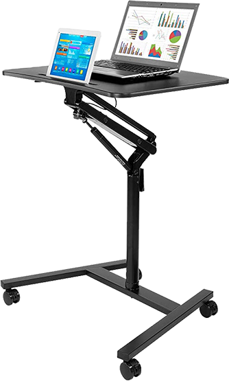 Adjustable Rolling<br> Laptop Cart Mobile Desk Workstation