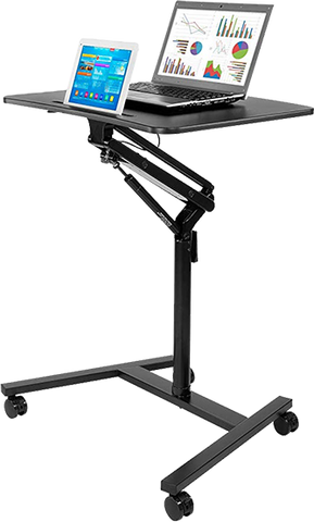 Adjustable Rolling<br> Laptop Cart Mobile Desk Workstation